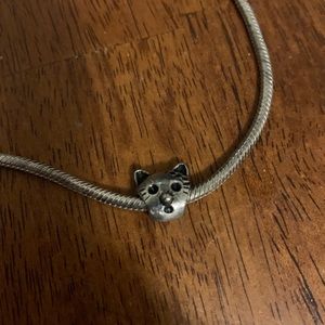 Silver Cat with Bow Pandora Charm